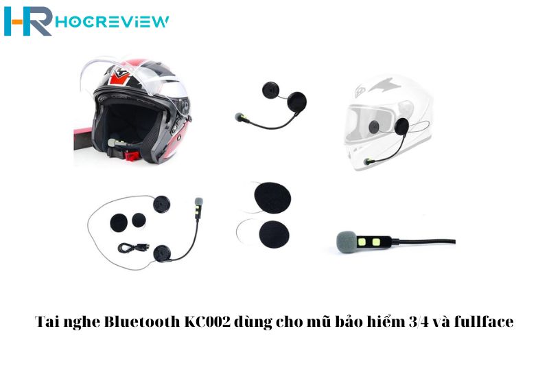 Tai nghe Bluetooth KC002 dùng cho mũ bảo hiểm 3/4 và fullface