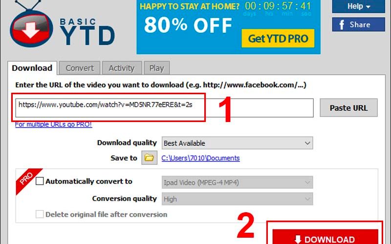 Truy cap trang web đụng chạm cai dat phan mem YTD Video Downloader O day