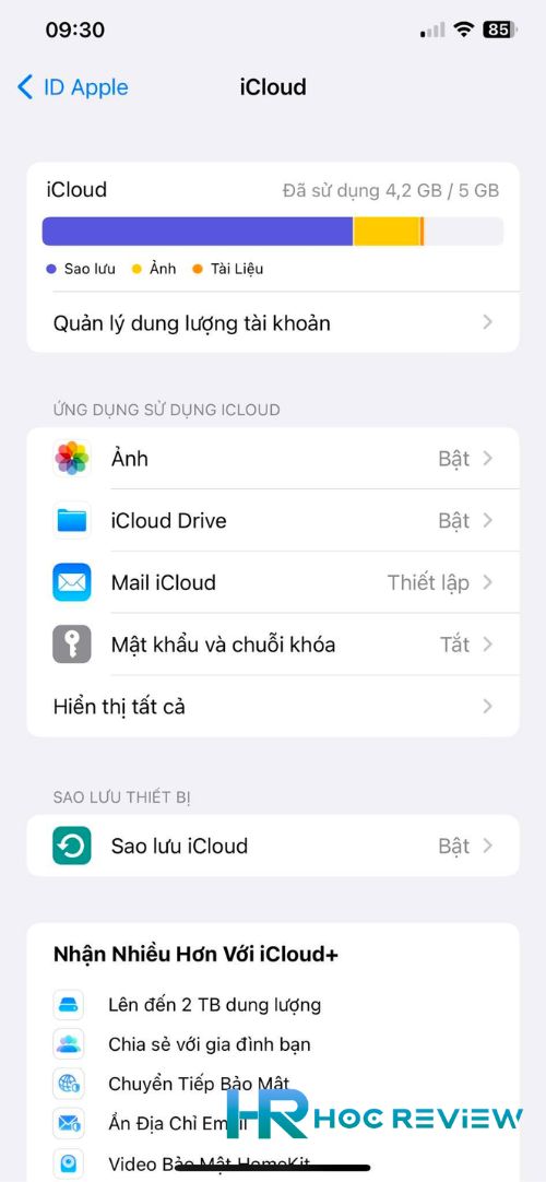 kiem tra tuy chon icloud