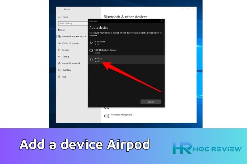 Add a device Airpod