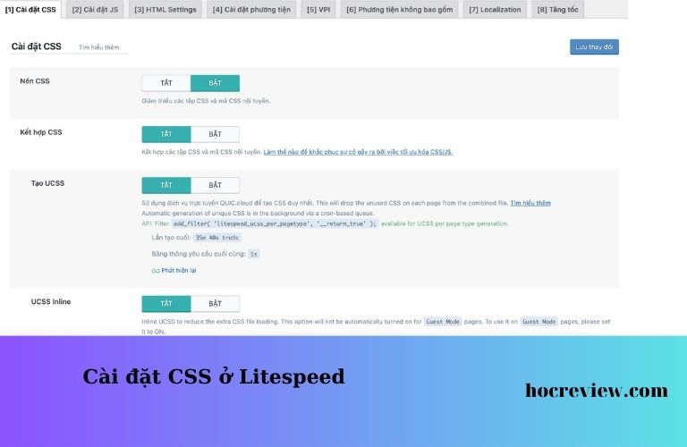 Cài đặt CSS ở Litespeed