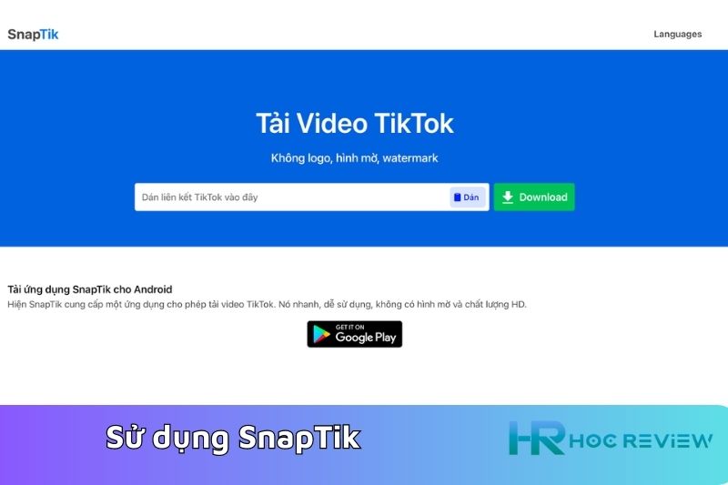 Sử dụng SnapTik